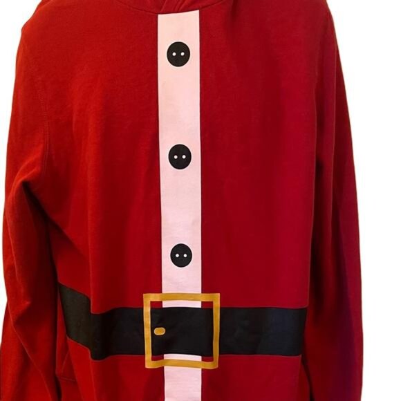 Aeropostale Hoodie Mens Red Santa Suit Costume Pullover Ugly Christmas, L/XL - Picture 2 of 5